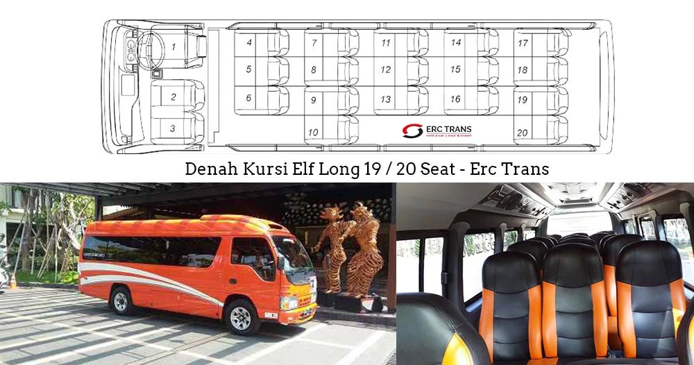 denah kursi elf long 20 seat